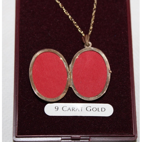 404 - Gold Stamped 9k 375 Necklace & Locket In Box Weight-3.91g
Length-18in