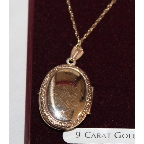 404 - Gold Stamped 9k 375 Necklace & Locket In Box Weight-3.91g
Length-18in