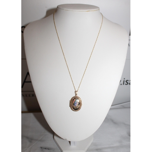 404 - Gold Stamped 9k 375 Necklace & Locket In Box Weight-3.91g
Length-18in