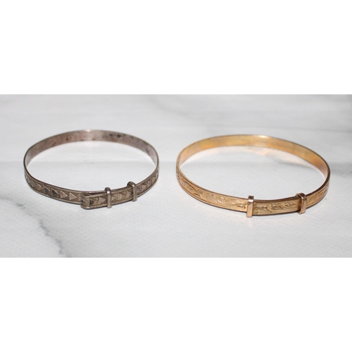 355 - Two Baby/Toddler Bangles (One Hallmarked Silver One Stamped 12ct Rolled Gold)
All Proceeds Go To Cha... 