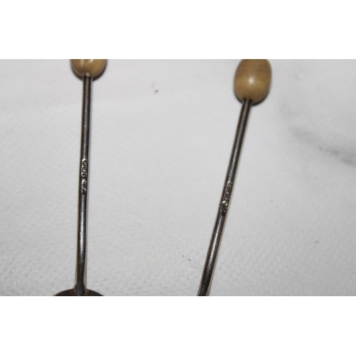 361 - Five Silver Hallmarked Enamelled Bean Spoons