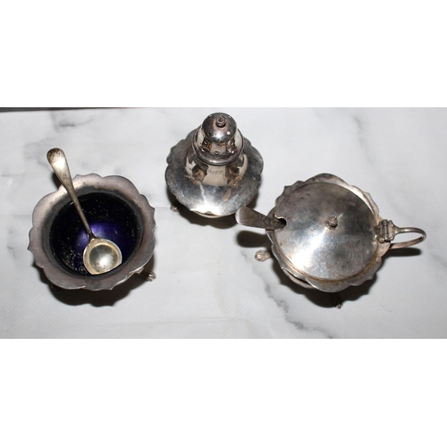 363 - Silver Hallmarked Cruet Set Boxed