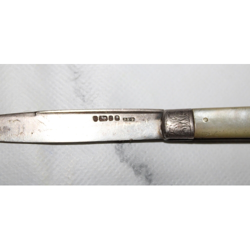 367 - Large MOP Silver Hallmarked Penknife