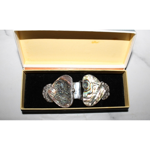 371 - Silver Hallmarked Shell Buckle In Box