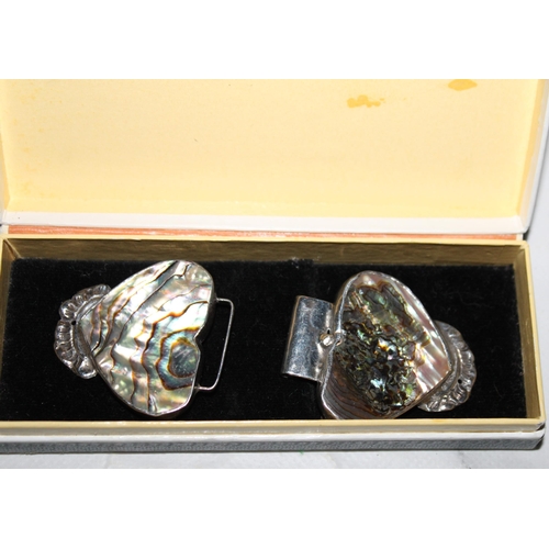 371 - Silver Hallmarked Shell Buckle In Box