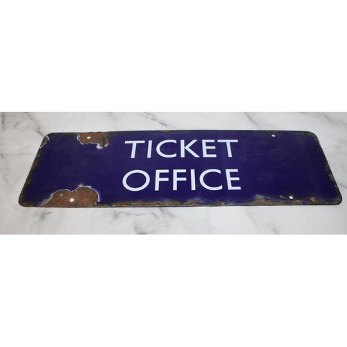 2 - Ticket Office Enamel Sign 
46cm By 15cm