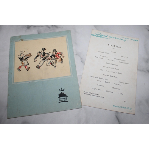 46 - Cunard White Star Menus From RMS AQUITANIA 1949