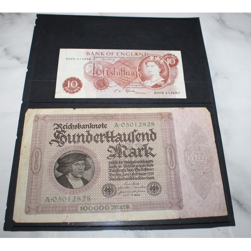 438 - Two Currency Notes( 10 Shilling and German Mark Notes)