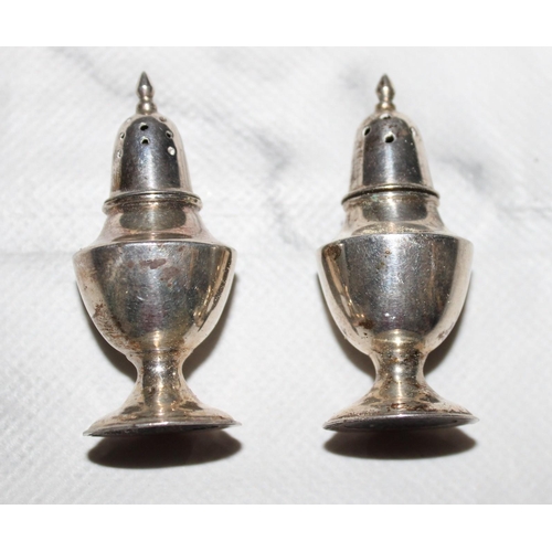 383 - Pair of Sterling Silver Shakers - Both 5cm Tall.