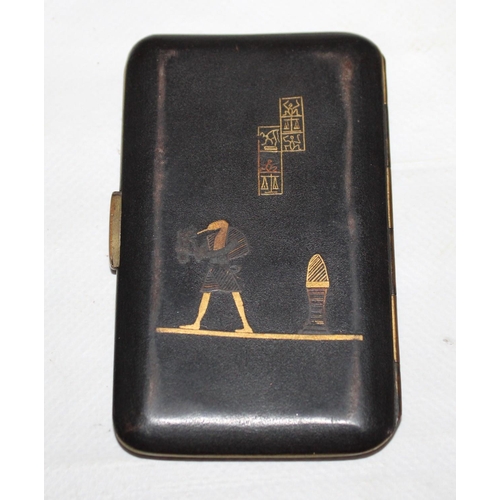 384 - Cigar Case Marked 24K Gold ( Inlay on Front)