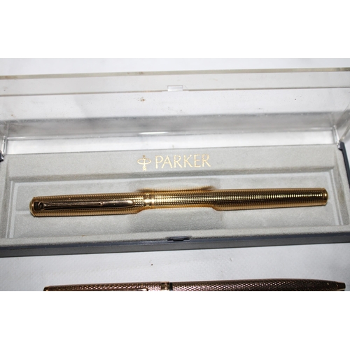 1 - Two Parker Pens In Box -  One Fountain one Ball Point