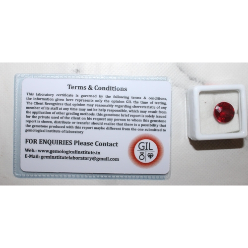 640 - Natural Ruby Complete With Gemological Institute Certificates