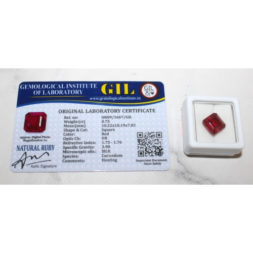 641 - Natural Ruby Complete With Gemological Institute Certificates