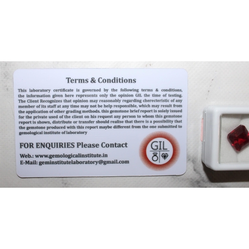 641 - Natural Ruby Complete With Gemological Institute Certificates