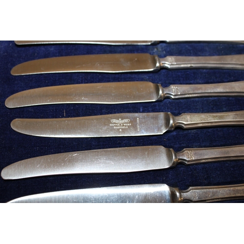 487 - Mappin and Webb Silver Handled Boxed Knife Set