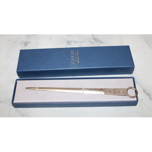 492 - Silver Hallmarked Letter Opener in Box