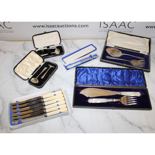 91 - Mixed Boxes of Silver Plated Cutlery