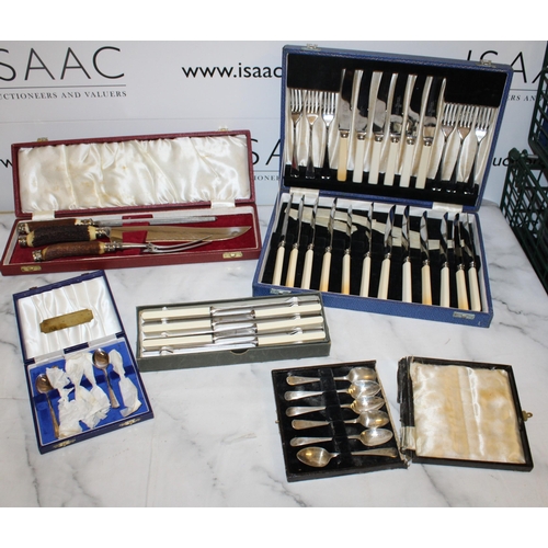 93 - Mixed Boxes of Silver Plated Cutlery