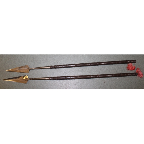 102 - Pair of Ceremonial Spears - Measure 118cm Long

Collection Only
All Proceeds Go To Charity