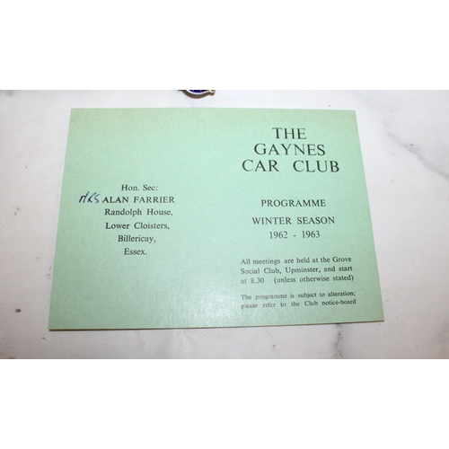 22 - Motor Club Items Inc-
Top Gear Magazine Of The Gaynes Car Club 1962
Thurrock Motor Club News Letter
... 