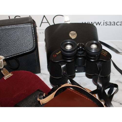 108 - Four Binoculars (3 In Cases) Untested