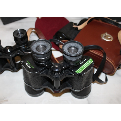 108 - Four Binoculars (3 In Cases) Untested