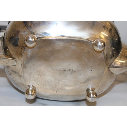 869 - Silver Hallmarked Tea Set Inc
Tea Pot
Sugar Bowl
Milk Jug
Total Weight-1050g
Good Condition