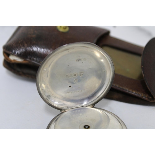 312 - Silver Hallmarked Pocket Watch With Keys & In Leather Pouch
Untested