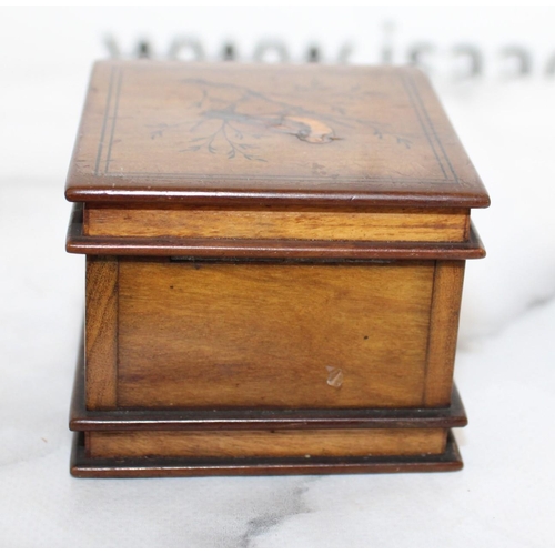 138 - Carved Wooden Bookcase Ink Well Height-4cm