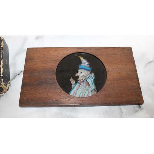 6 - Vintage Glass Lantern Slides - Numerous Themes including Punch and Judy Plus Empty Boxes...