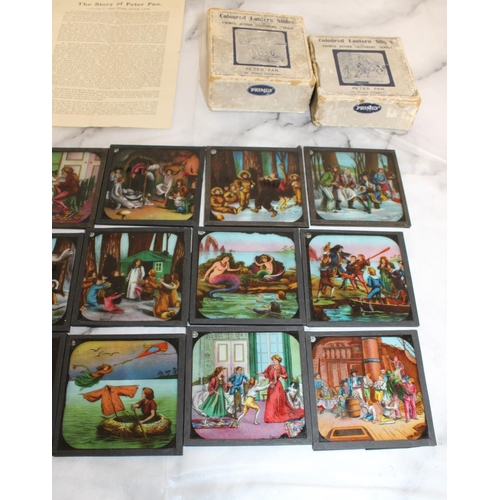 7 - Peter Pan Glass Lantern Slides in Boxes - Total 18 Slides...