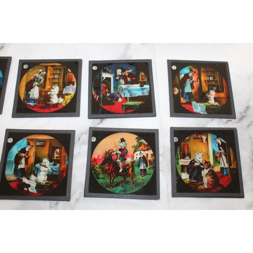 13 - Old Mother Hubbard and Her Dog Glass Lantern Slides ( 12)