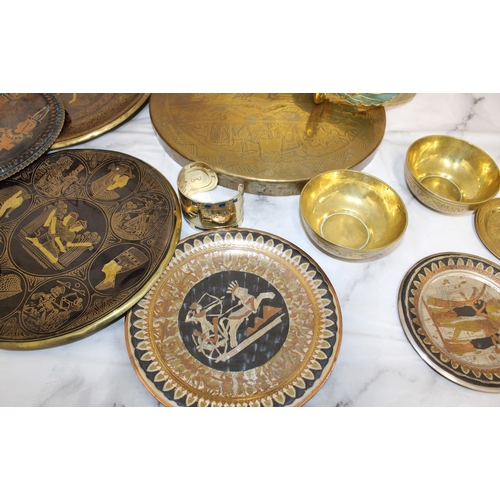 44 - Collection Of Egyptian Brass/Copper Others Plates/Bowls/Cuff Etc
All Proceeds Go To Charity...