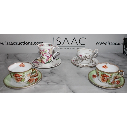 158 - Collection Of Collectable Cups & Saucers Inc-
Paragon Fine Bone China
Dunoon Flower Of The Month Aqu... 