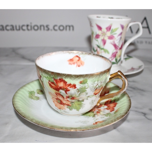 158 - Collection Of Collectable Cups & Saucers Inc-
Paragon Fine Bone China
Dunoon Flower Of The Month Aqu... 