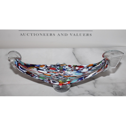 145 - Murano Glass Boat Ashtray Dish 
Length-24cm