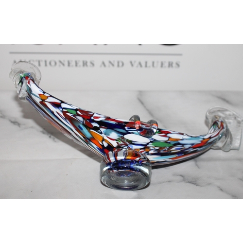 145 - Murano Glass Boat Ashtray Dish 
Length-24cm