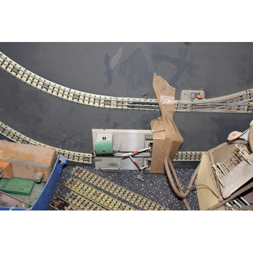 238 - Model Train Track Set out on Large Board with Buildings, extra track and Accessories - Collection on... 