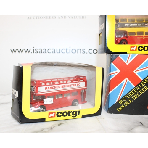 253 - Four Boxed Collectable Die-Cast Buses Corgi & Solido