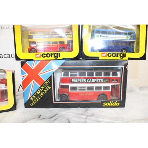 253 - Four Boxed Collectable Die-Cast Buses Corgi & Solido