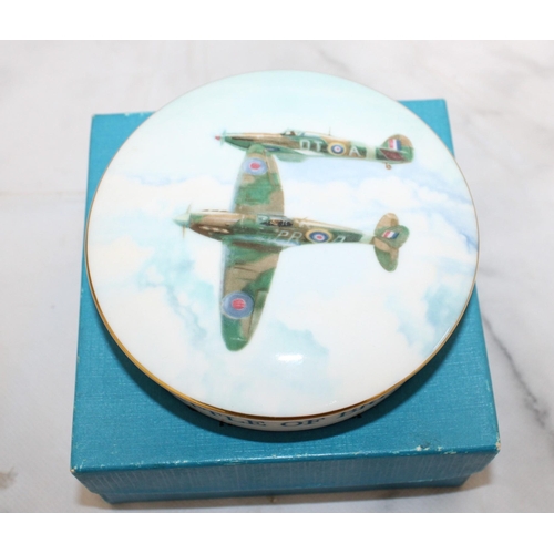 166 - Boxed Coalport Battle Of Britain Dish With Lid