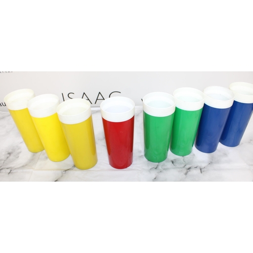 83 - Retro Colourful Plastic Beakers