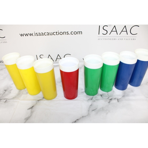 83 - Retro Colourful Plastic Beakers