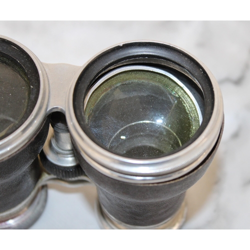 84 - Cased Small Binoculars (Loose Glass Shown In Pictures)