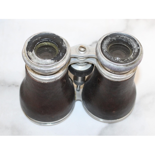 84 - Cased Small Binoculars (Loose Glass Shown In Pictures)