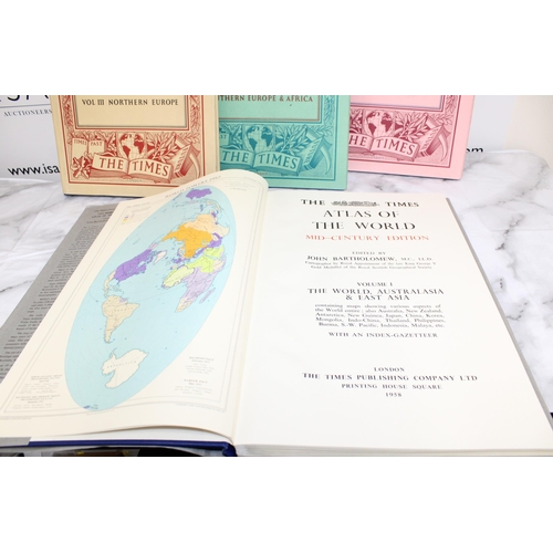 175 - Large Books-The Times Atlas Of The World Volumes 1,3,4 & 5