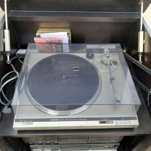 197 - Technics 5 Piece Stacking System in Cabinet with Speakers on Adjustable Stands. Untested

Collection... 