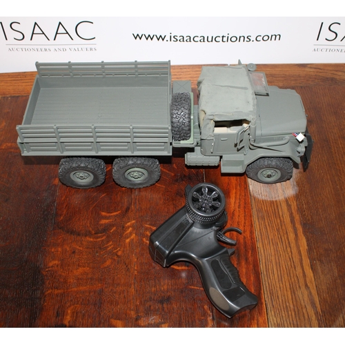 316 - Remote Controlled Military Truck with Hand Controller - 40cm in Length - Untested