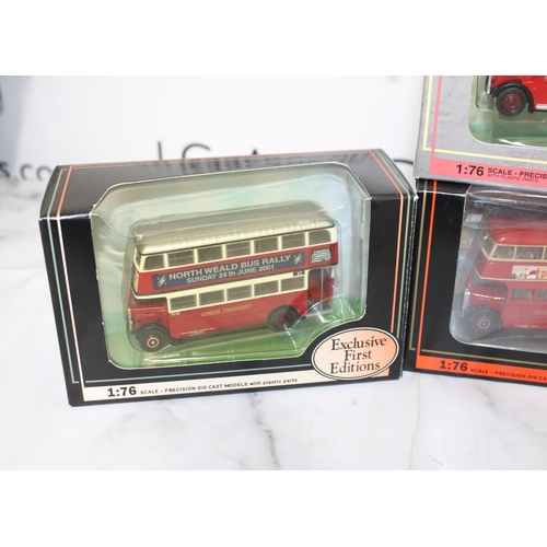 346 - Four Boxed Exclusive First Edition (EFE) Scale 1:76 London Transport Red Buses