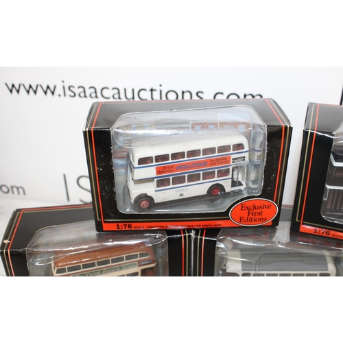 348 - Five Boxed Exclusive First Edition (EFE) Scale 1:76 Buses - All Different Colours